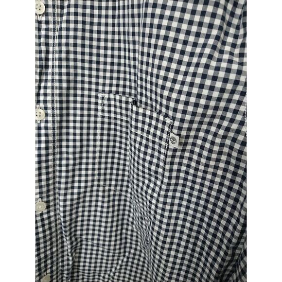 Timberland Men's L Shirt Navy Blue Gingham Long Sleeve Button Pocket Office... - Picture 3 of 9